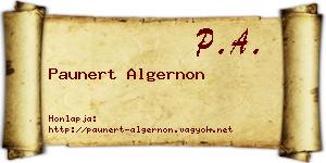Paunert Algernon névjegykártya
